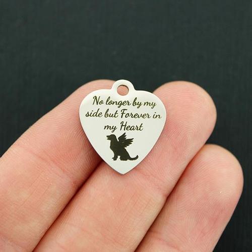 Breloques en acier inoxydable Dog Memorial - Plus à mes côtés mais pour toujours dans mon cœur - BFS011-2837