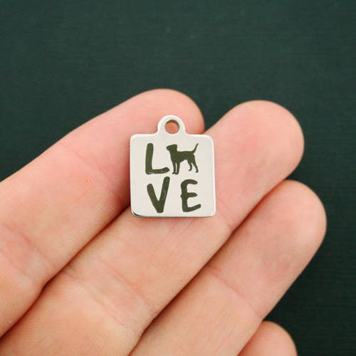 Dog Stainless Steel Charms - Love - BFS013-2780
