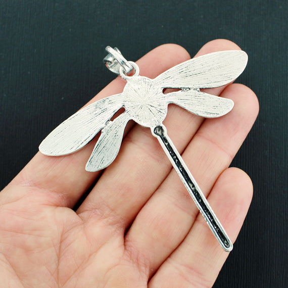 Charme Libellule Argenté Antique Avec Imitation Turquoise - SC5819