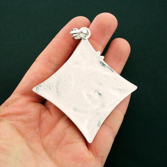 Charme Libellule Argenté Antique avec Imitation Turquoise - SC6520