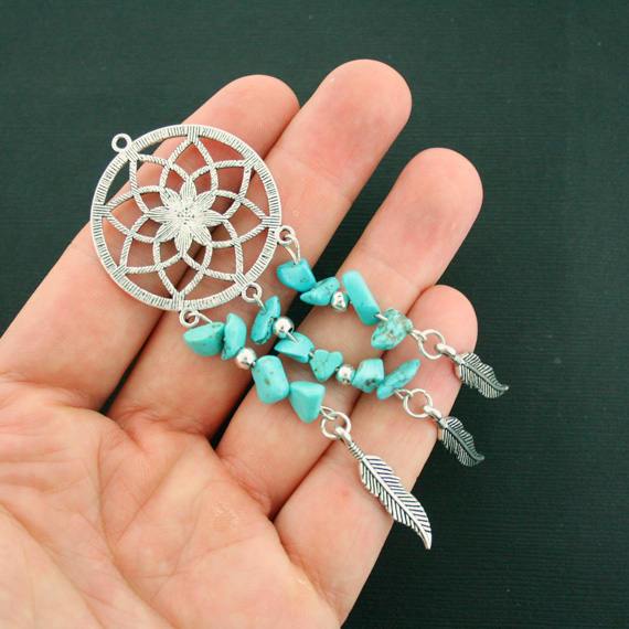 Dream Catcher Antique Silver Tone Charm - SC7316