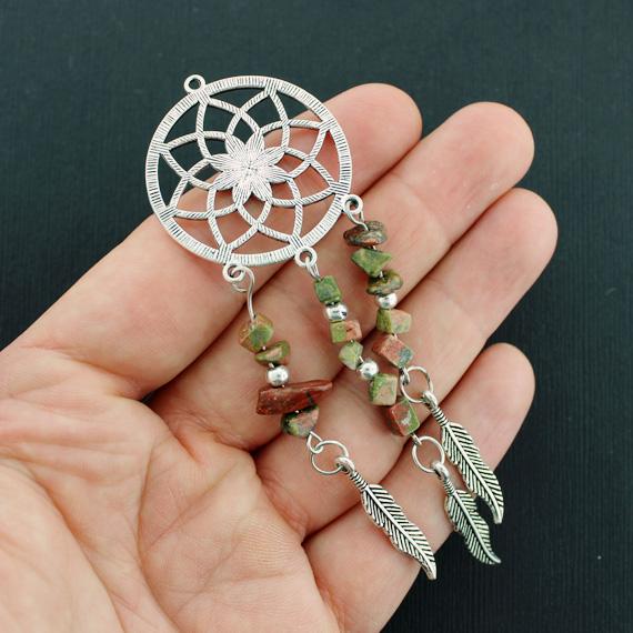 Dream Catcher Antique Silver Tone Charm - SC7638