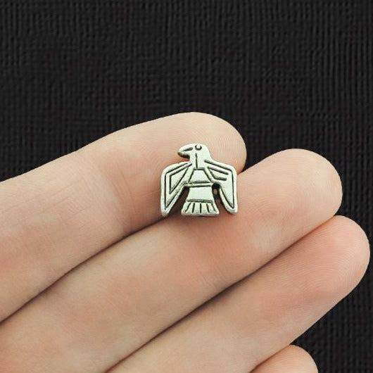 Perles d'espacement d'aigle 12 mm x 12 mm - ton argent antique - 10 perles - SC743