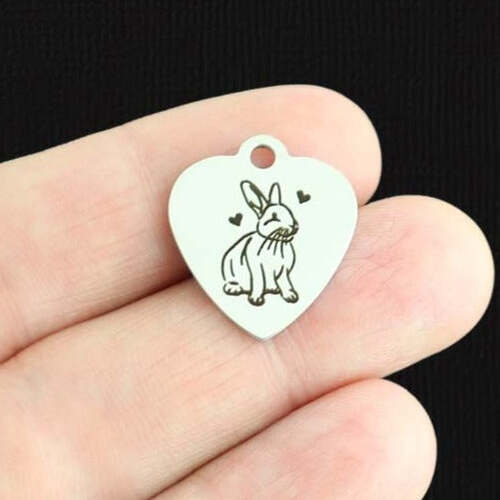 Breloques lapin de Pâques en acier inoxydable - BFS011-6733