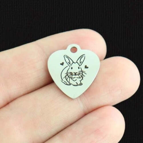Easter Bunny Stainless Steel Charms - BFS011-6814