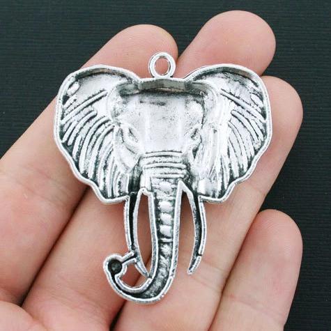 Elephant Antique Silver Tone Charm - SC4326