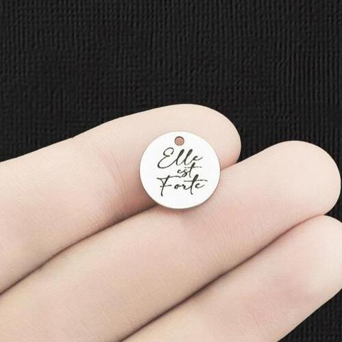 Elle est Forte Stainless Steel 13mm Round Charms - BFS007-6127