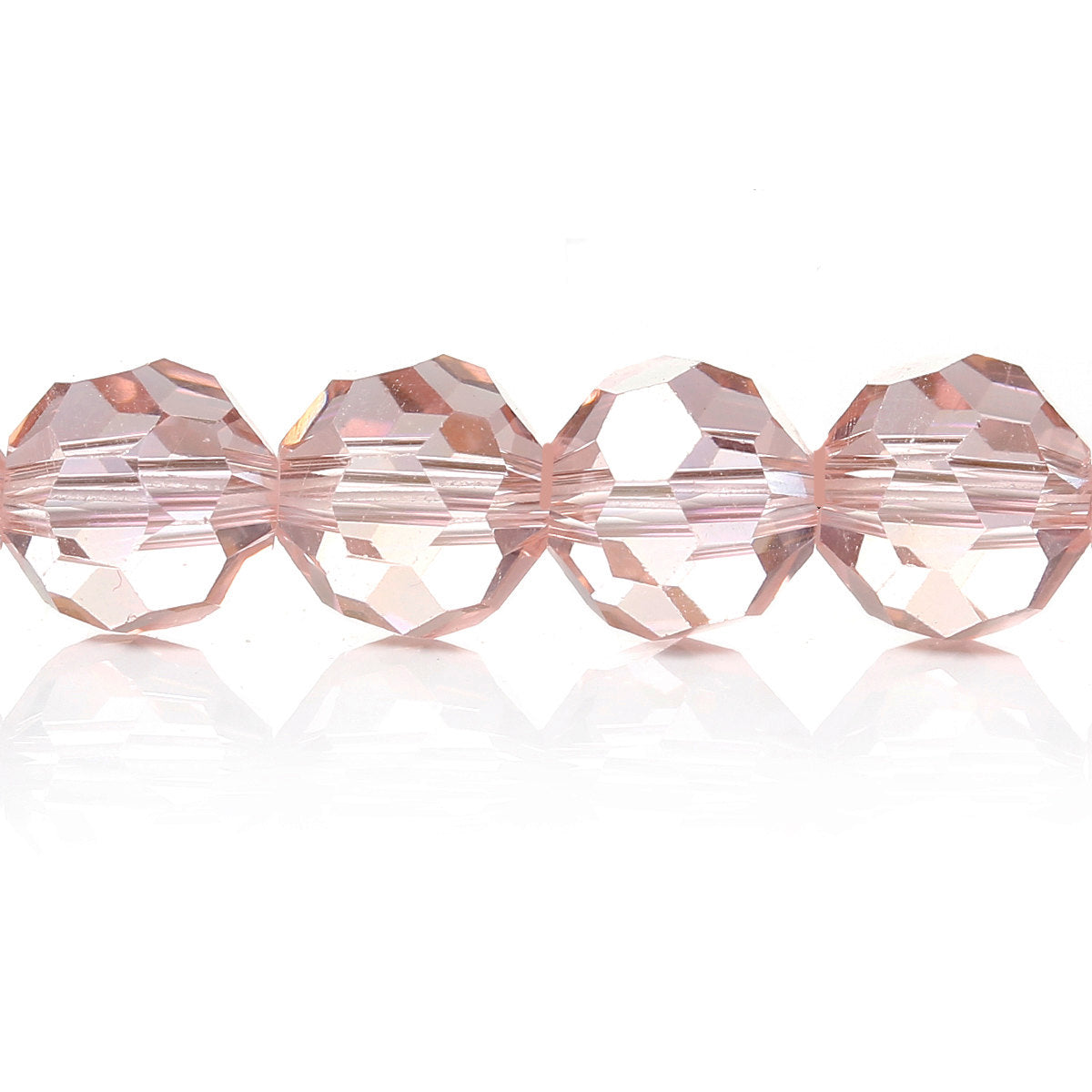 Perles de Verre à Facettes 6mm - Rose Bébé - 1 Rang 100 Perles - BD709