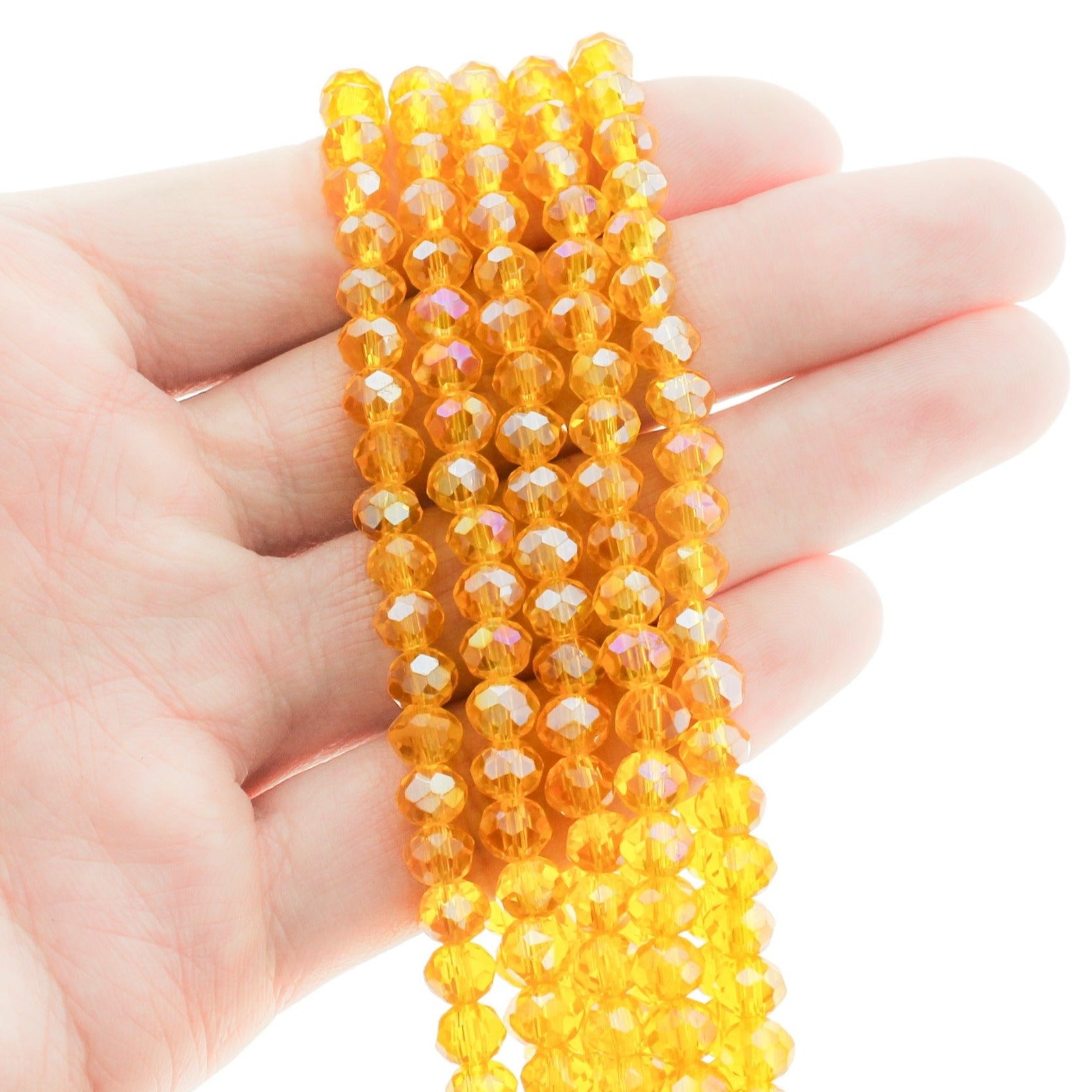 Faceted Glass Beads 6mm - Electroplated Sunshine - 1 Strand 90 Beads - BD658