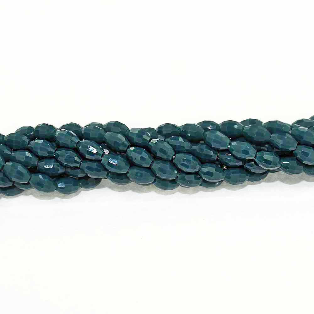 Perles de Verre à Facettes 6mm x 4mm - Bleu Ardoise - 1 Rang 72 Perles - BD1055