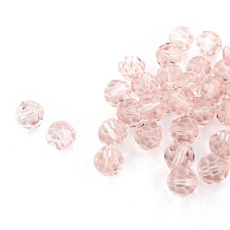Perles en Verre à Facettes 8mm - Pierre de Naissance d'Octobre Rose - 10 Perles - BD475