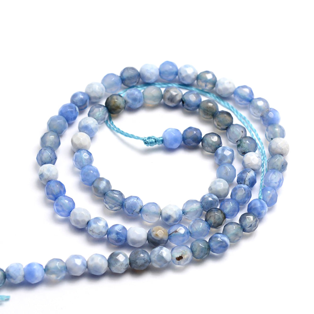 Faceted Natural Agate Beads - 4mm - 1 Strand 92 Beads - Choose Your Color!