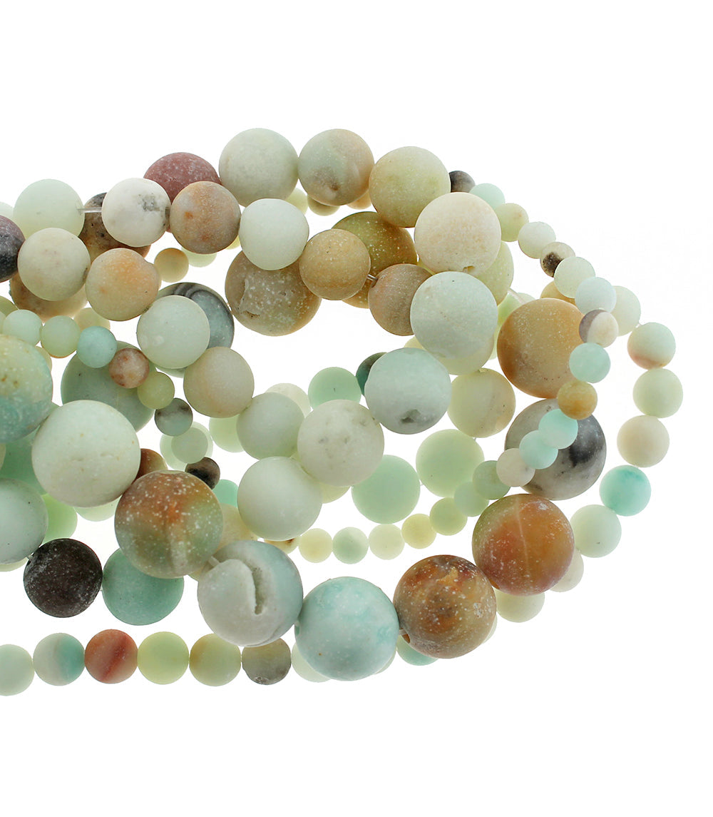 Faceted Natural Amazonite Beads 6mm - 14mm - Choose Your Size - Calm Beach Tones - 1 Full Strand - BD1796