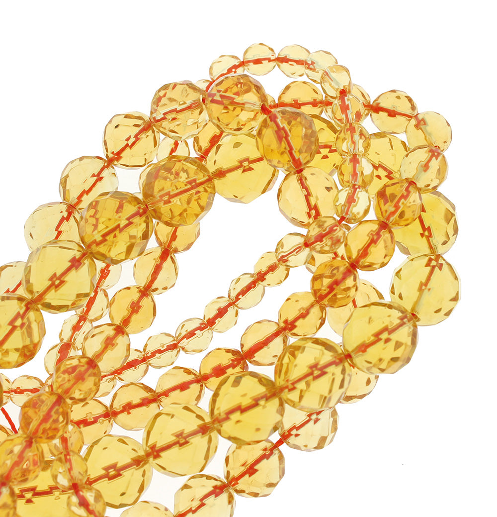 Perles de Citrine Naturelle à Facettes 6mm - 12mm - Choisissez Votre Taille - Jaune Doux - 10 Perles - BD1870