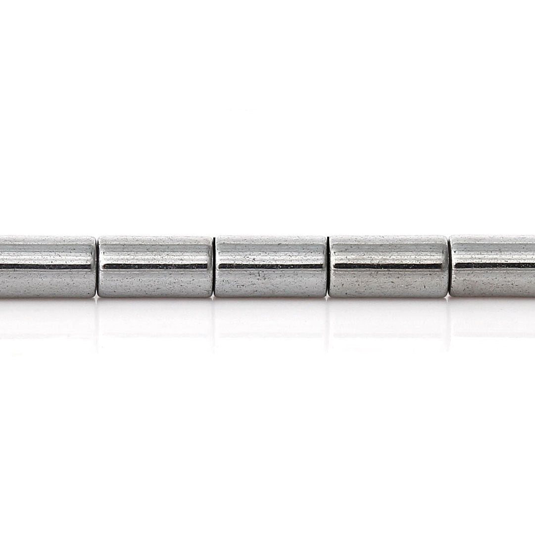 Faceted Natural Hematite Beads 5mm x 3mm - Electroplated Silver - 1 Strand 87 Beads - BD620