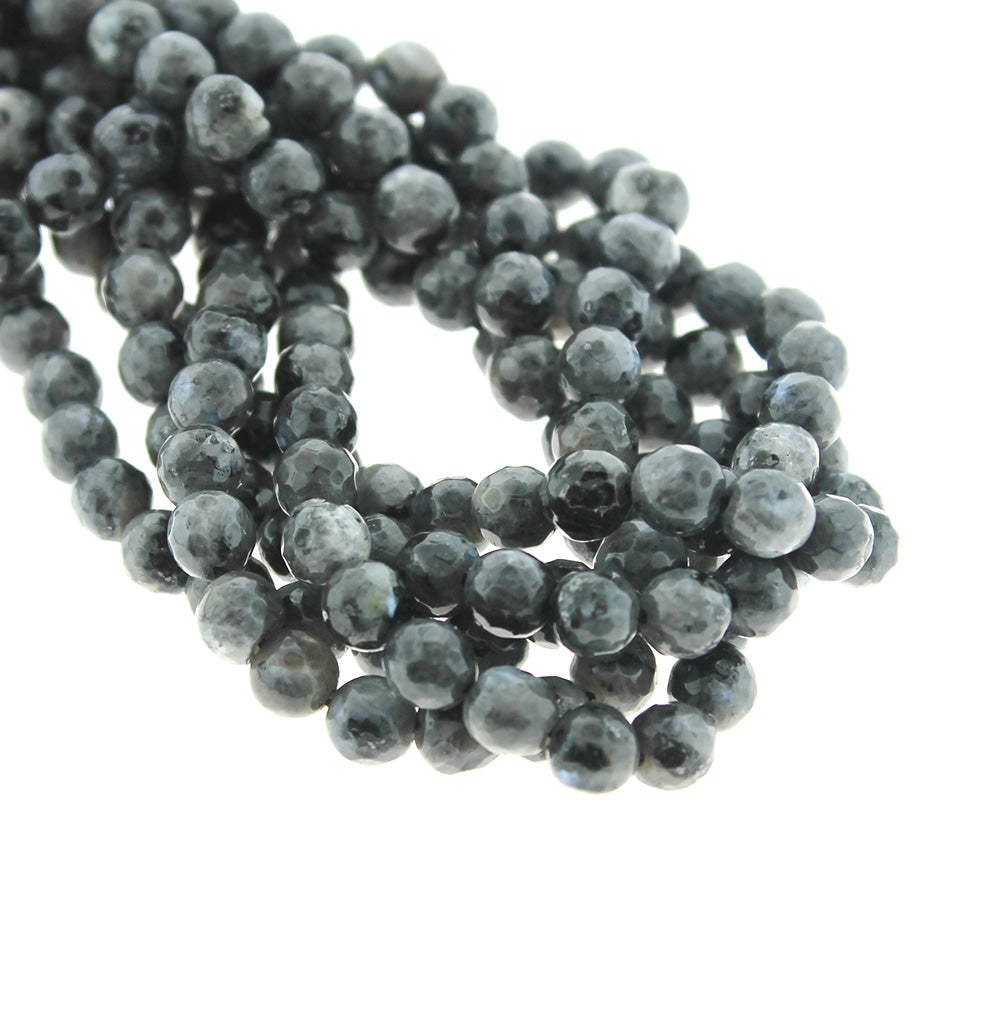 Perles de Labradorite Naturelle à Facettes 6mm - Gris Orageux - 1 Rang 67 Perles - BD1631