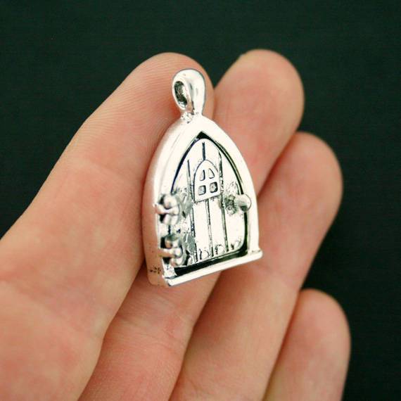 Fairy Door Locket Antique Silver Tone Charms - SC7297