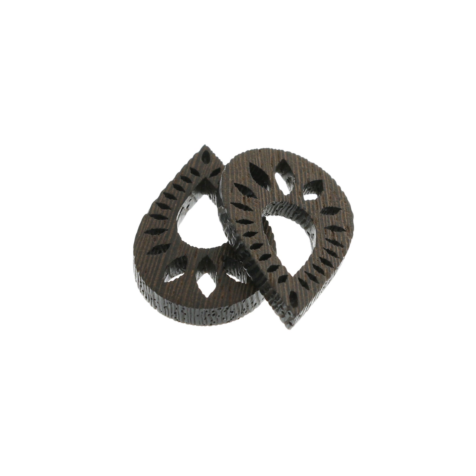 Filigree Teardrop Natural Wood Charm - WP436