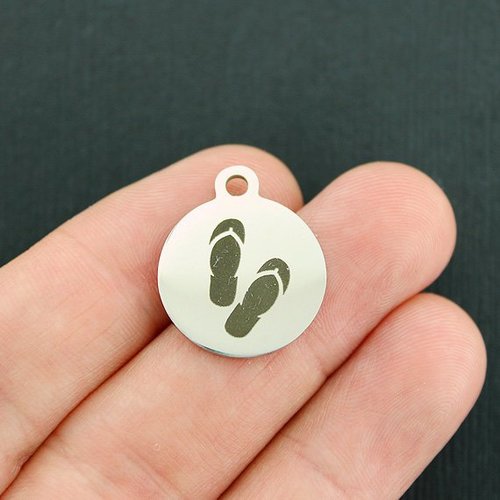 Flip Flops Stainless Steel Charms - BFS001-3829