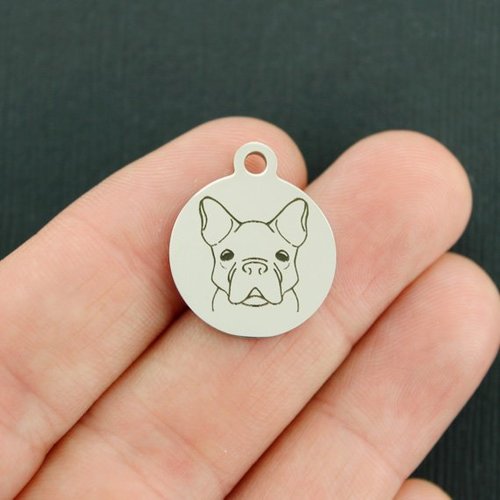 French Bulldog Stainless Steel Charms - BFS001-3859