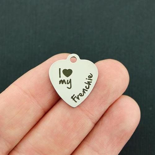 Frenchie Stainless Steel Charms - I love my - BFS011-3117