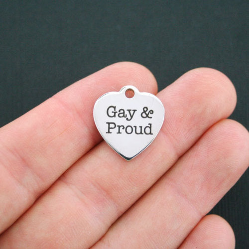 Gay & Proud Stainless Steel Charms - BFS011-0134