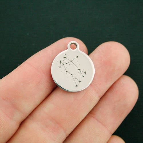 Gemini Constellation Stainless Steel Charms - BFS001-2955