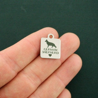 German Shepherd Stainless Steel Charms - BFS013-1292