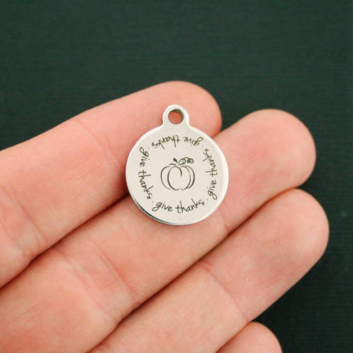 Give Thanks Stainless Steel Charms - BFS001-2693