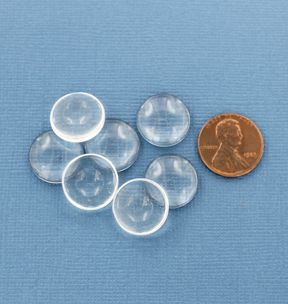 Glass Dome Cabochon Seals 16mm - 20 Pieces - Z536