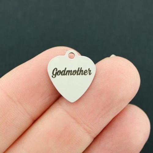 Godmother Stainless Steel Small Heart Charms - BFS012-2982