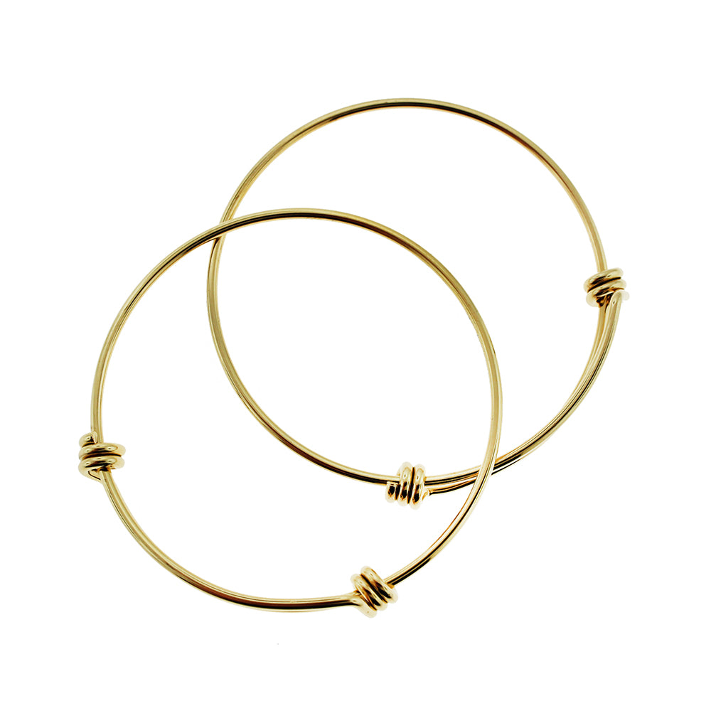Gold Stainless Steel Adjustable Bangle - 50mm - 1 Bangle - N566