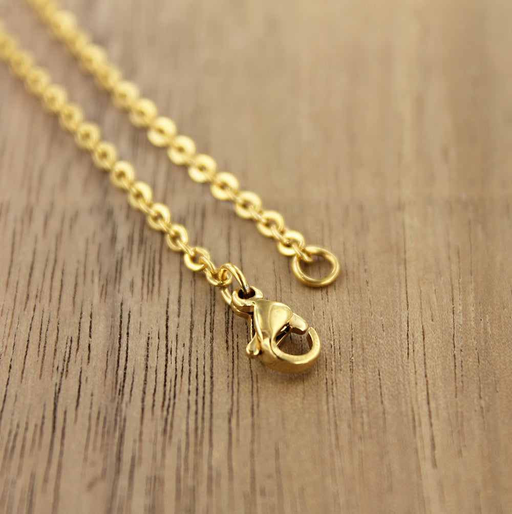Gold Stainless Steel Cable Chain Necklace 22" - 2mm - Choose Your Quantity!