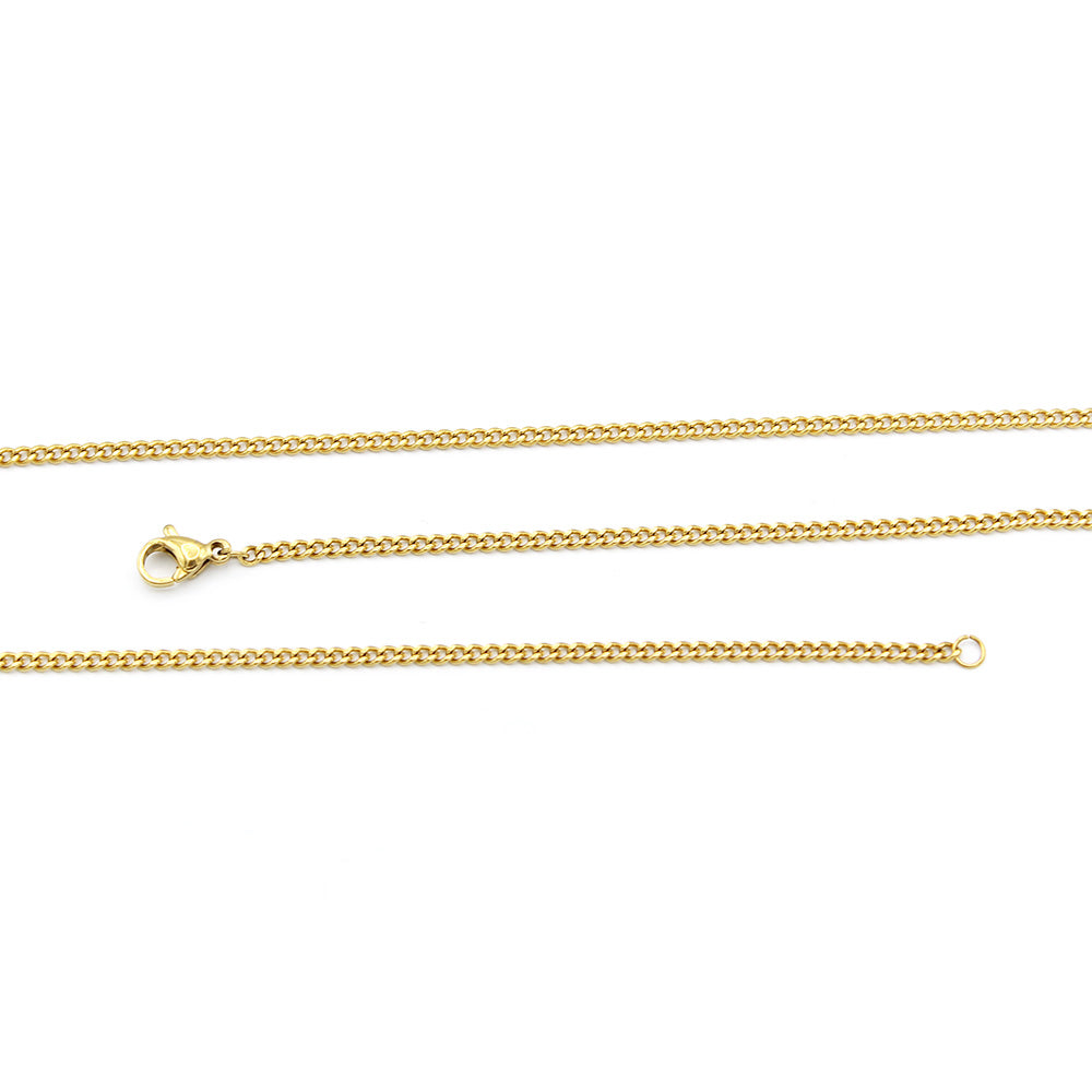 Gold Stainless Steel Curb Chain Necklaces 24" - 2mm - Choose Your Quantity!