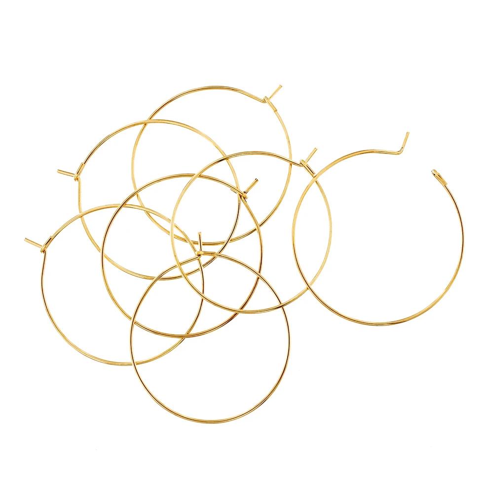 Boucles d'Oreilles en Acier Inoxydable Or - Créoles Breloques Vin - 30mm - 10 Pièces - FD280