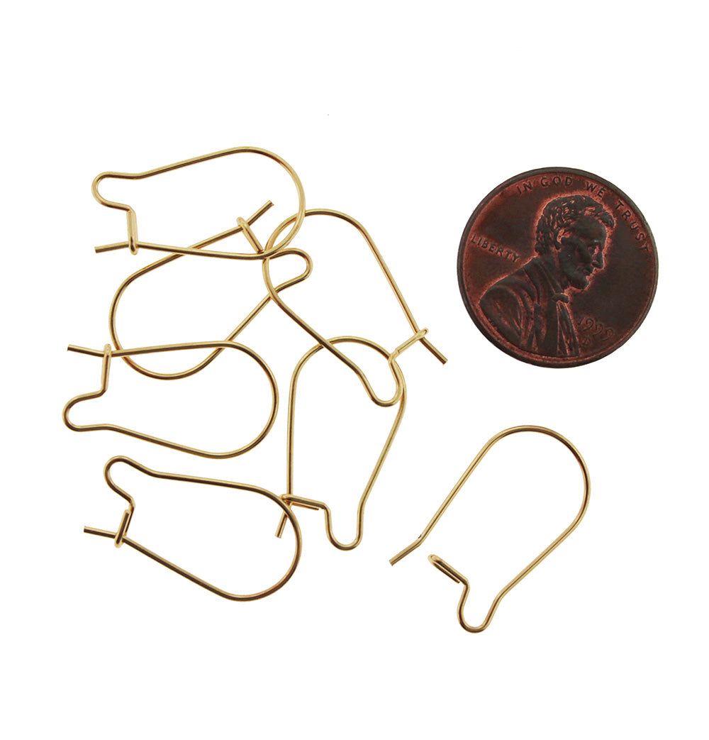 Gold Stainless Steel Earrings - 20mm x 11mm - 20 Pieces 10 Pairs - Z1084