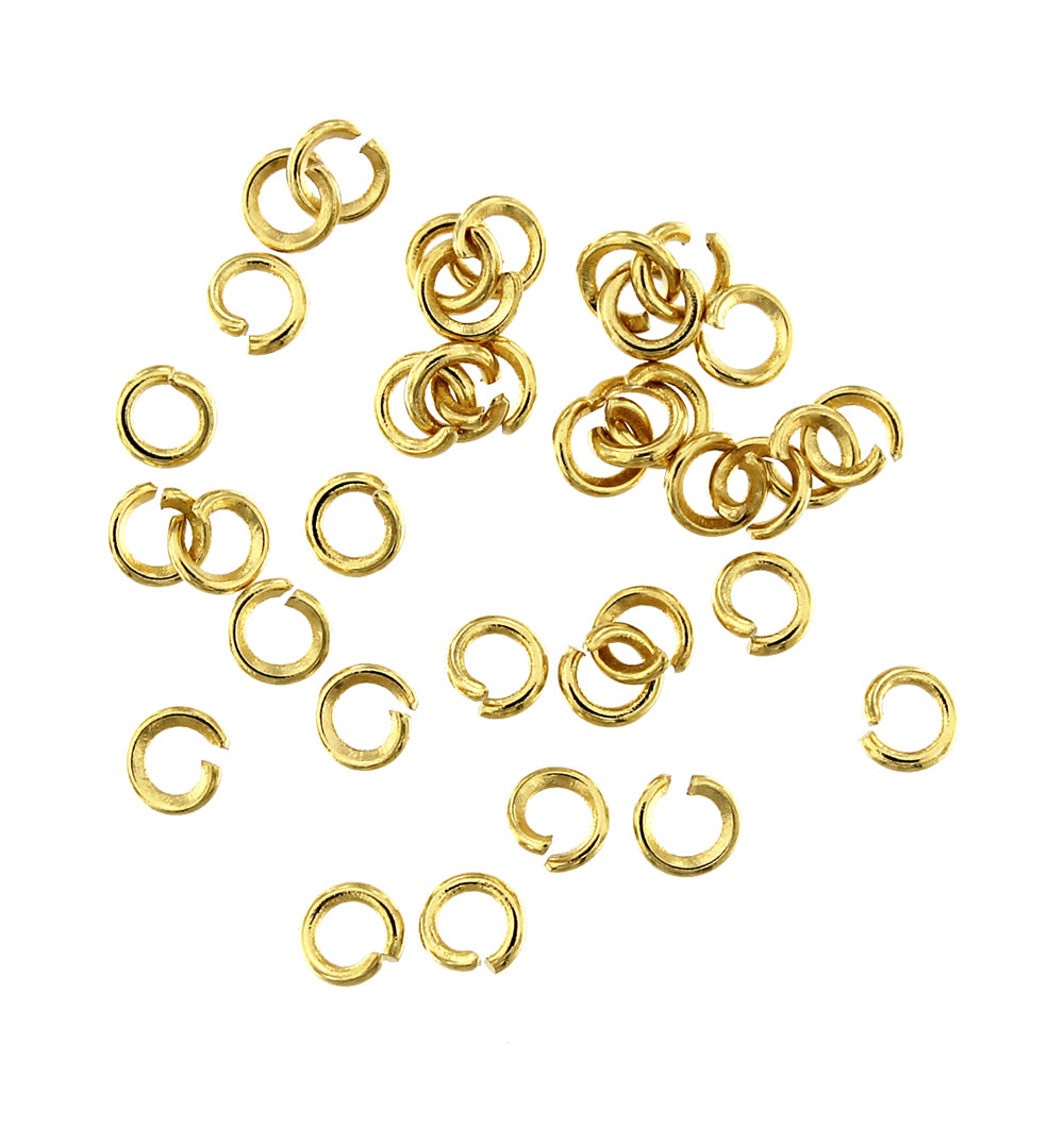 Anneaux en acier inoxydable doré 3 mm - calibre 22 ouvert - 200 anneaux - J158
