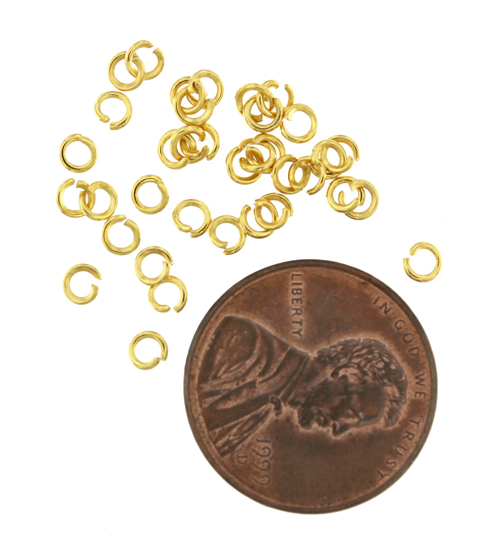 Anneaux en acier inoxydable doré 3 mm - calibre 22 ouvert - 200 anneaux - J158