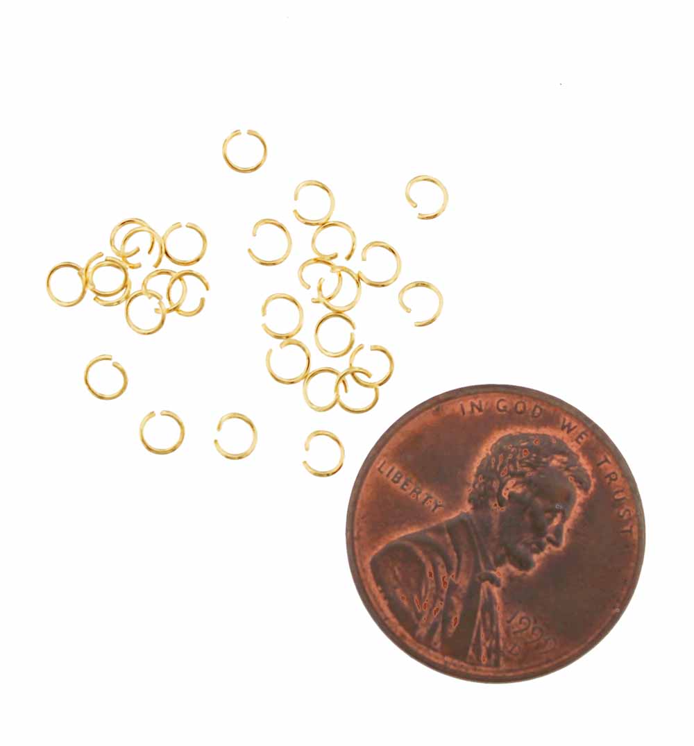 Anneaux en acier inoxydable doré 3 mm - Calibre 26 ouvert - 300 anneaux - J156