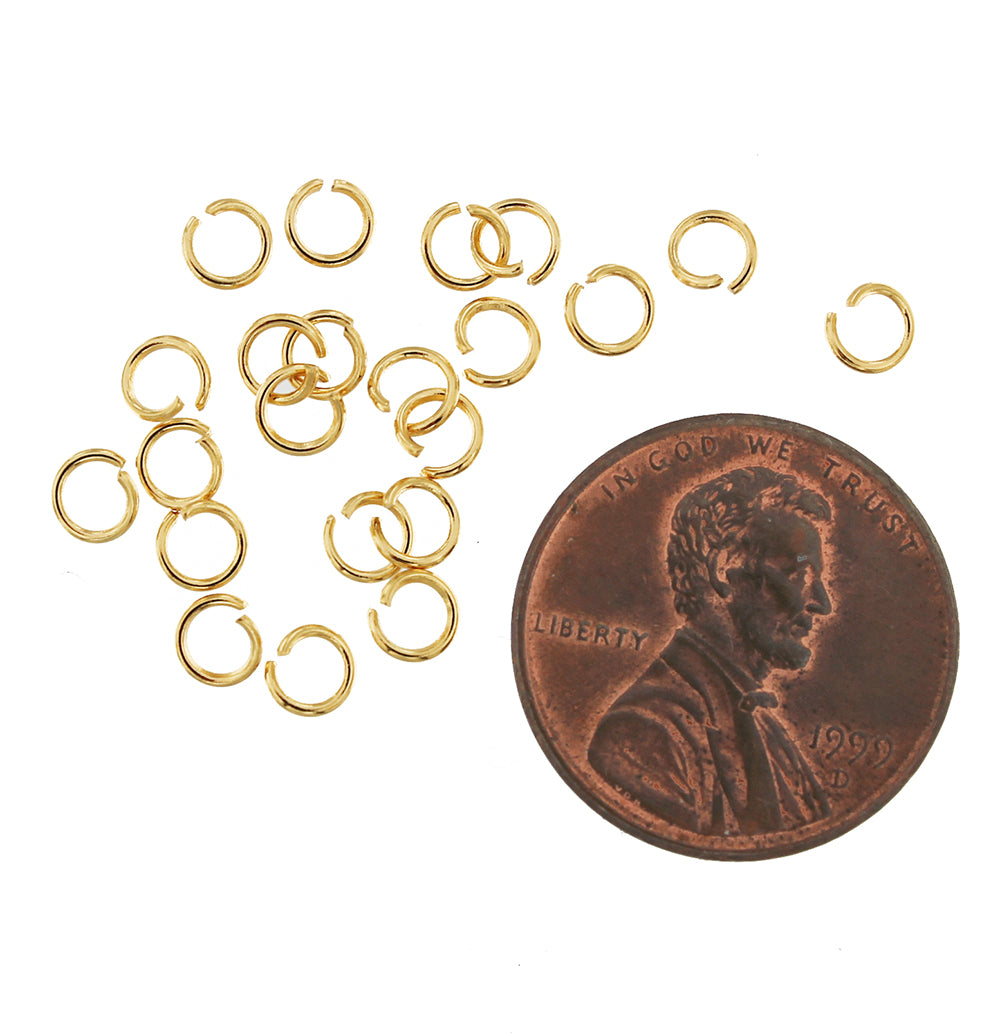 Anneaux en acier inoxydable doré 4 mm - Calibre 22 ouvert - 200 anneaux - J160