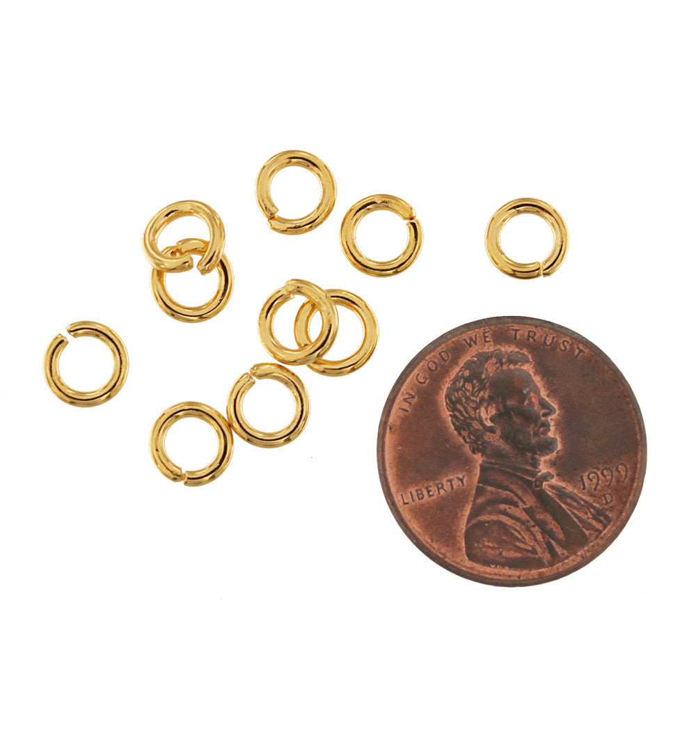 Gold Stainless Steel Jump Rings 6mm - Open 16 Gauge - 50 Rings - J142