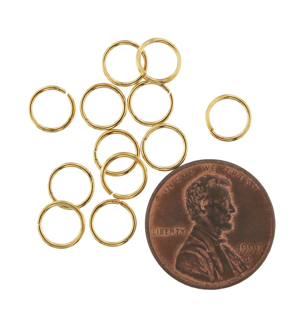 Gold Stainless Steel Jump Rings 7mm - Open 20 Gauge - 50 Rings - J144