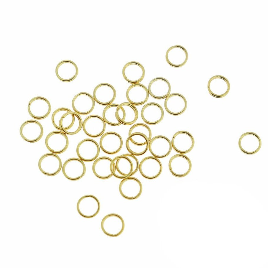 Gold Stainless Steel Split Rings 6mm x 1mm - Open 18 Gauge - 125 Rings - SS091