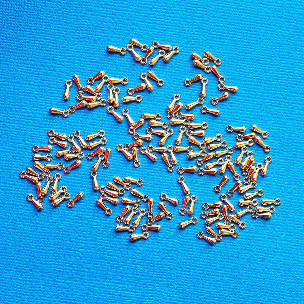Gouttes de chaîne dorées - 7 mm x 2,5 mm - 50 pièces - FD313