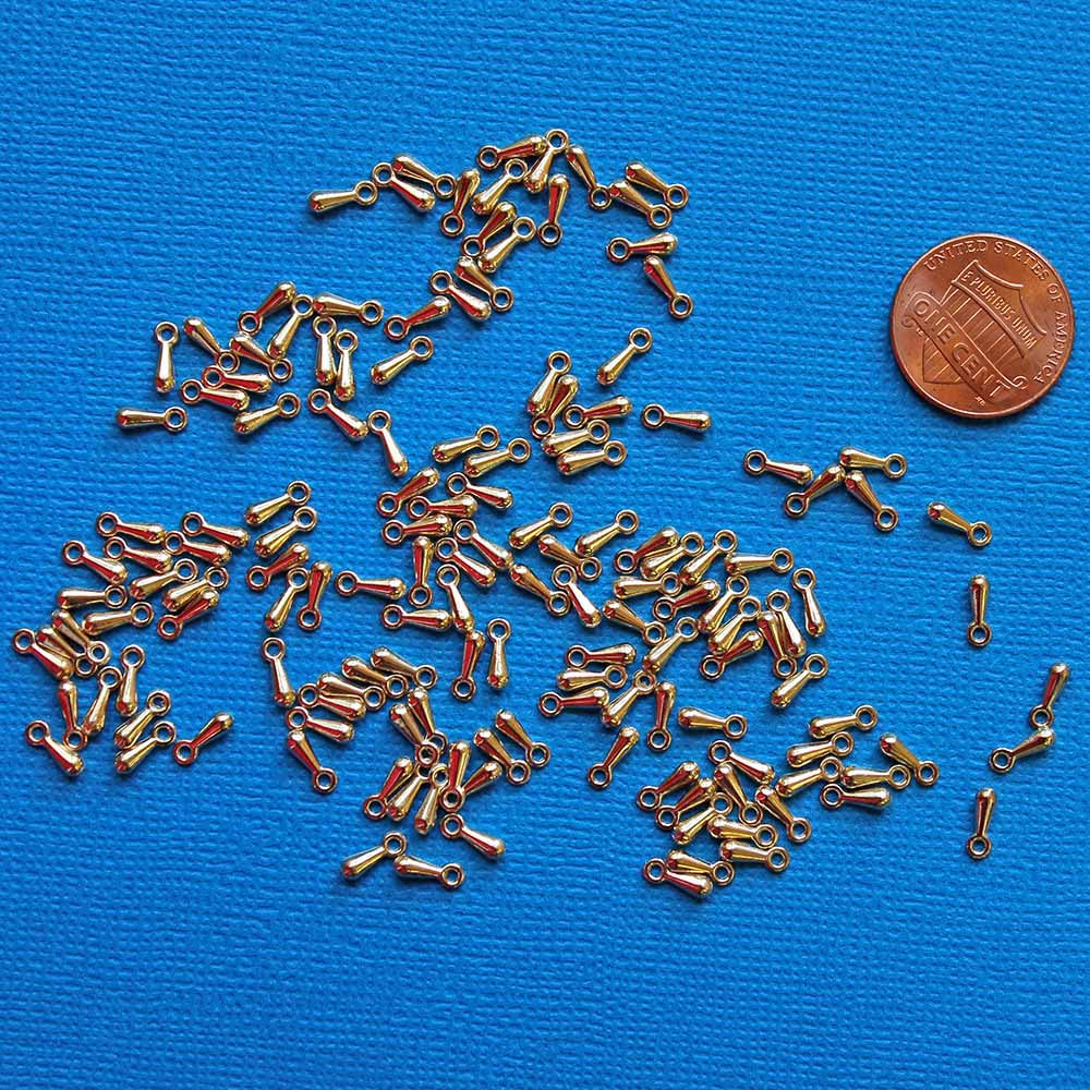 Gouttes de chaîne dorées - 7 mm x 2,5 mm - 50 pièces - FD313