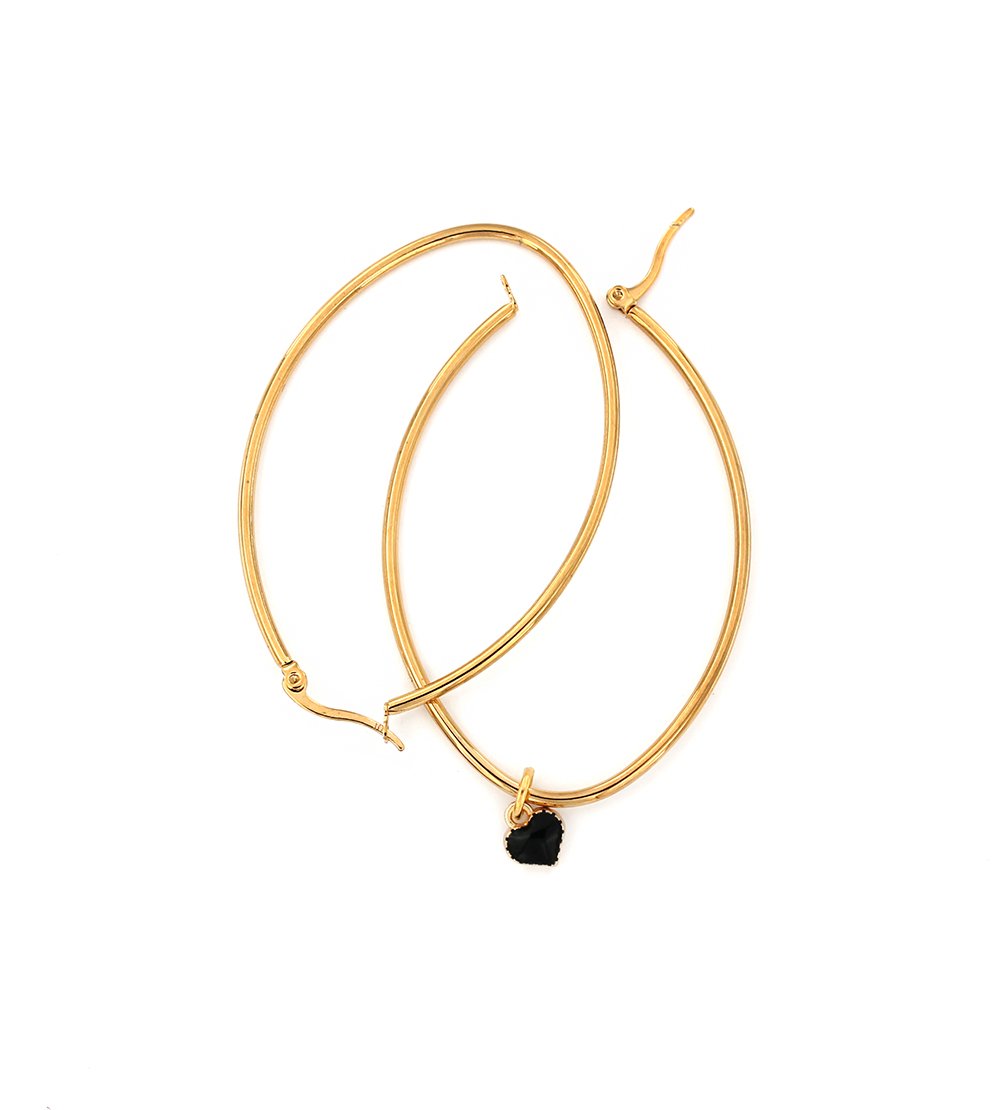 Boucles d'oreilles dorées - Fils à levier arrière - 60 mm - 2 pièces 1 paire - FD729