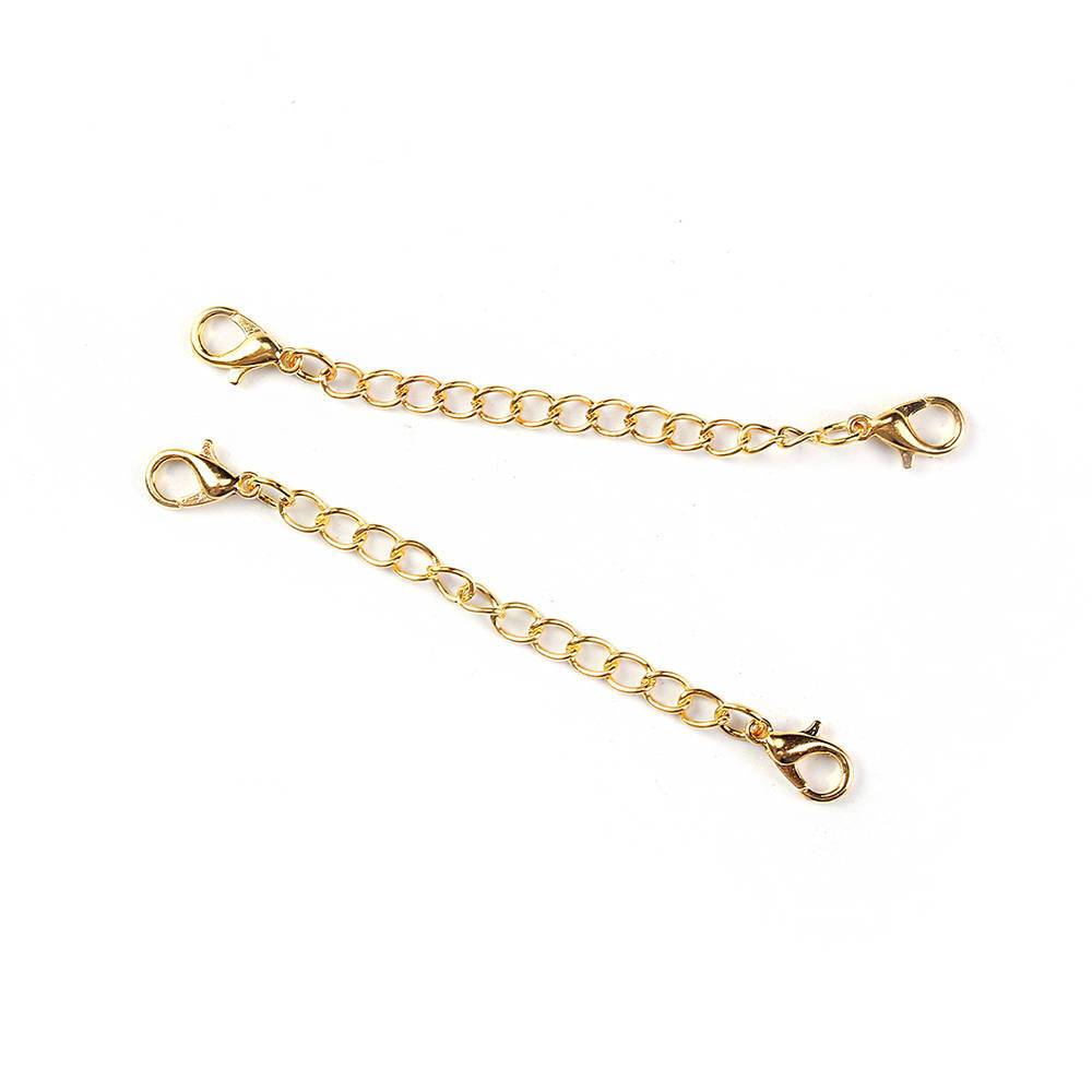 Gold Tone Extender Chain With 2 Lobster Clasps - 78mm x 4mm - 10 Pieces - Z472