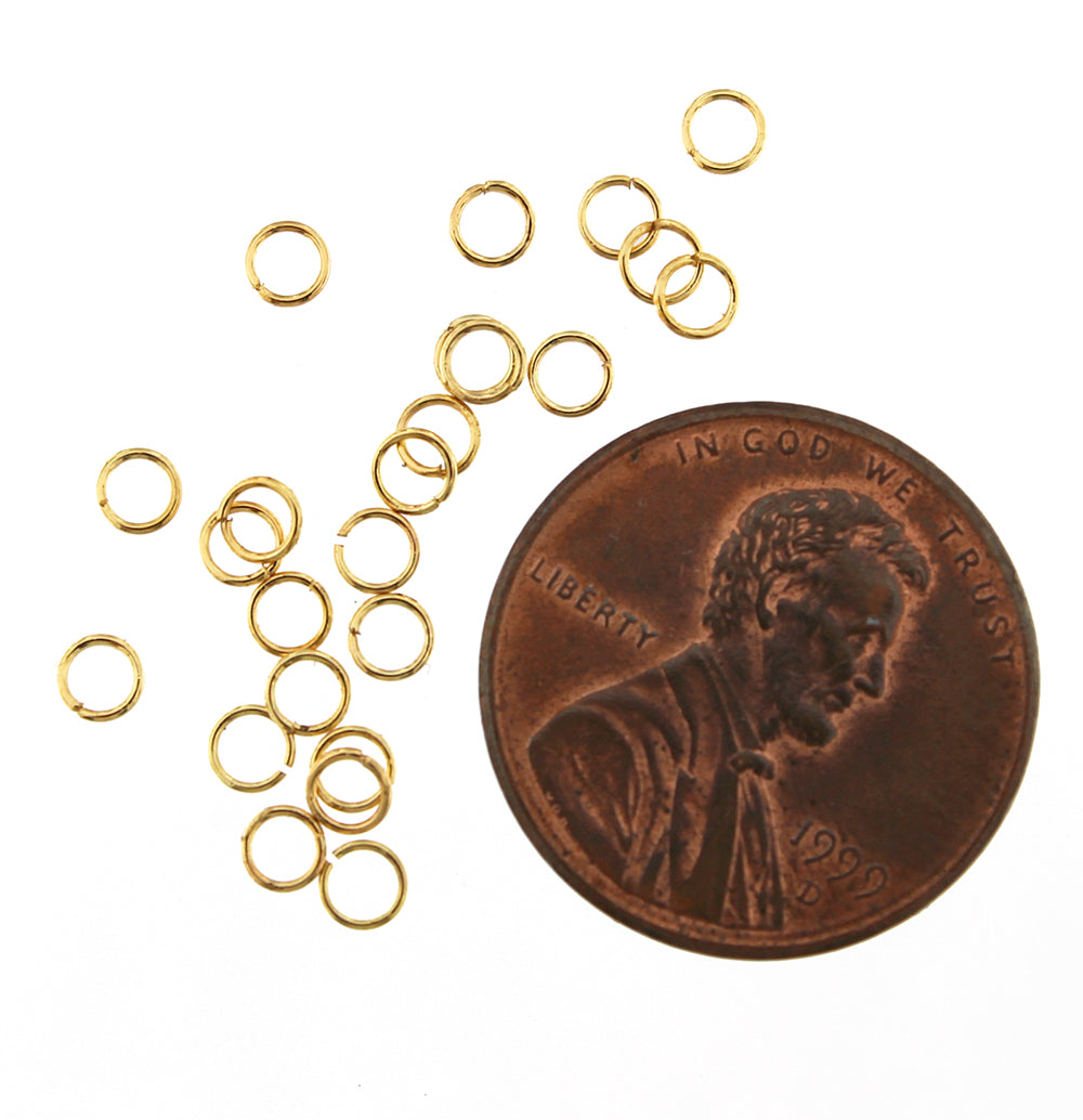 Anneaux dorés 3 mm x 0,5 mm - Calibre 24 ouvert - 50 anneaux - J124