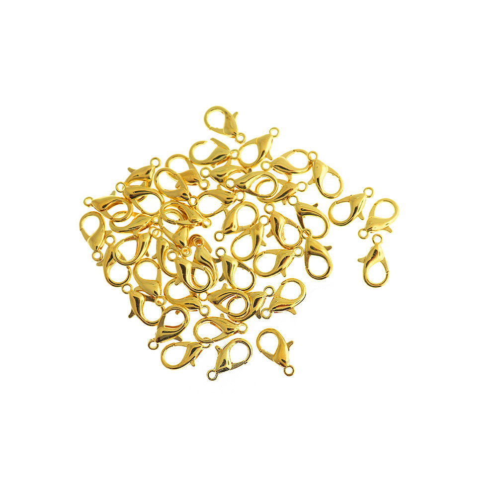 Gold Tone Lobster Clasps 16mm x 8mm - 75 Clasps - FF311