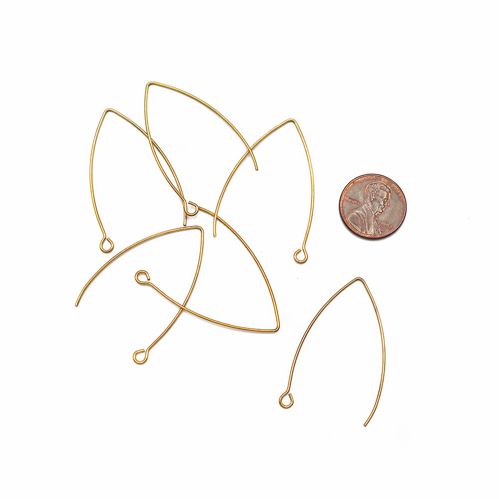 Fils de boucle d'oreille en acier inoxydable doré - Enfile-fil avec boucle - 41 mm - 10 pièces 5 paires - FD937